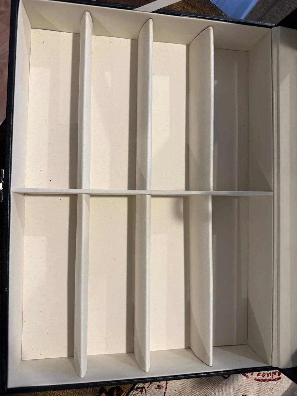 Eyewear Storage Organizer Box in Cream with Mirror
